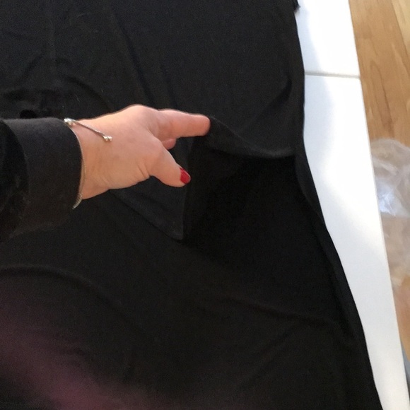 Chico’s size X- large black knit top with  long asymmetrical high low hem - Picture 7 of 13